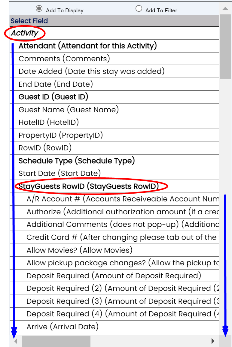 Activity Custom Reports
