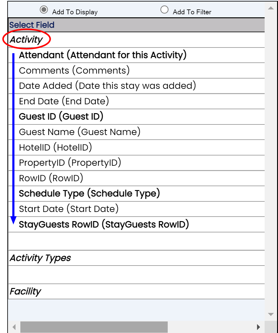 Activity Custom Reports