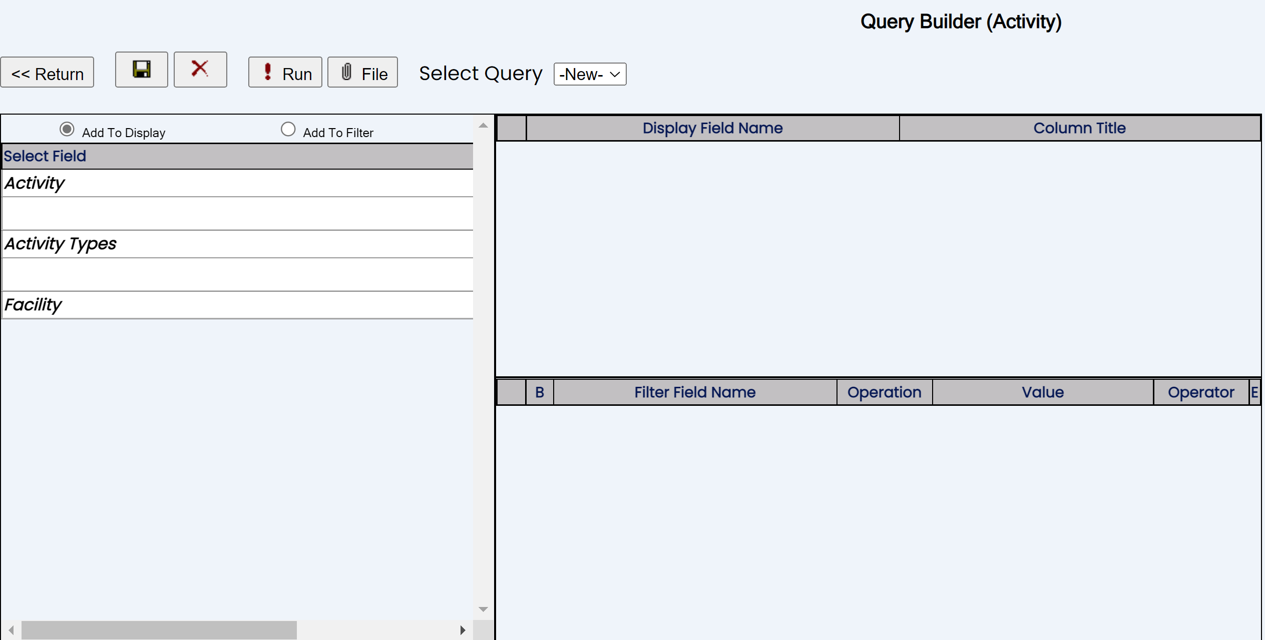 Activity Custom Reports