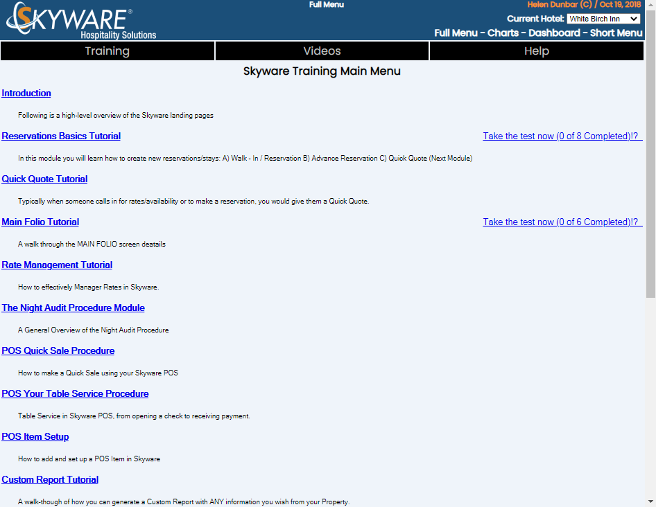 Skyware Training Videos